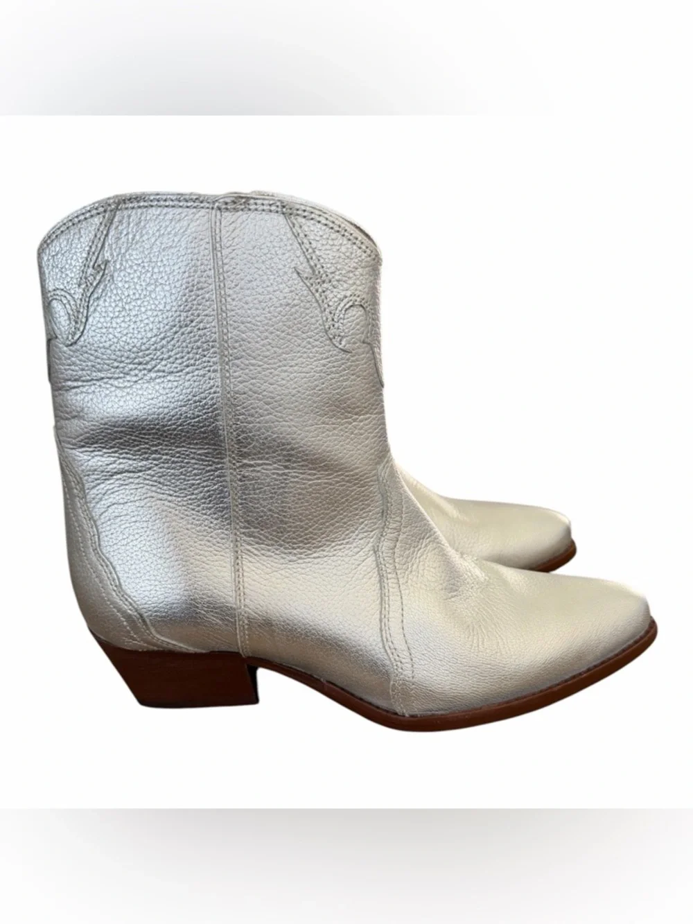 Silver Western Ankle Boot - Women